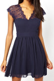 Lace Panel Back Cutout Mini Club Dress