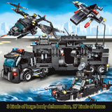 715pcs City Police Station Building Blocks Compatible Legoingly City SWAT Team Truck Blocks Educational Toy For Boys Children