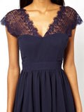 Lace Panel Back Cutout Mini Club Dress