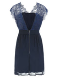 Lace Panel Back Cutout Mini Club Dress