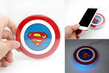 dasda  A+Avengers QI Wireless Charger For Samsung Galaxy S8 S7 S6/S6 Edge G9250 For iPhone 5 6 7 8 Captain America Shield Charging Pad