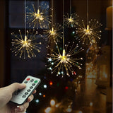 Festival Hanging Starburst String Lights 100-200 Leds DIY firework Copper Fairy Garland christmas lights outdoor Twinkle Light😀😀😀