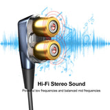ALWUP G02 Bluetooth Earphone Wireless Headphones Dual Drivers Stereo Magnetic Neckband Sport for Phone with mic 12H Music Time