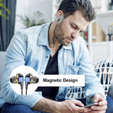ALWUP G02 Bluetooth Earphone Wireless Headphones Dual Drivers Stereo Magnetic Neckband Sport for Phone with mic 12H Music Time