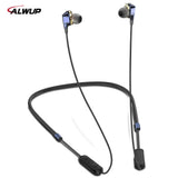ALWUP G02 Bluetooth Earphone Wireless Headphones Dual Drivers Stereo Magnetic Neckband Sport for Phone with mic 12H Music Time