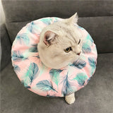 Adjustable Pet E-Collar Recovery Cone Cotton Blends Neck Recover Collar Cat Dog Printed Elizabeth Circle Pet Protection Collar