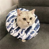 Adjustable Pet E-Collar Recovery Cone Cotton Blends Neck Recover Collar Cat Dog Printed Elizabeth Circle Pet Protection Collar