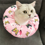 Adjustable Pet E-Collar Recovery Cone Cotton Blends Neck Recover Collar Cat Dog Printed Elizabeth Circle Pet Protection Collar