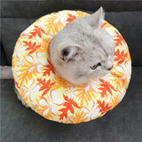 Adjustable Pet E-Collar Recovery Cone Cotton Blends Neck Recover Collar Cat Dog Printed Elizabeth Circle Pet Protection Collar