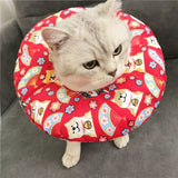 Adjustable Pet E-Collar Recovery Cone Cotton Blends Neck Recover Collar Cat Dog Printed Elizabeth Circle Pet Protection Collar