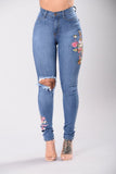 AliExpress best selling autumn 2020 new jeans Europe and the United States embroidered ladies feet pants high-elastic jeans