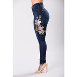 AliExpress best selling autumn 2020 new jeans Europe and the United States embroidered ladies feet pants high-elastic jeans