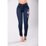 AliExpress best selling autumn 2020 new jeans Europe and the United States embroidered ladies feet pants high-elastic jeans