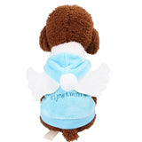 Angel Wings Pattern Autumn Winter Pet Puppy Dog Coats Solid Jacket Warm Fleece Dog Costumes Clothes for Small Dogs Cats