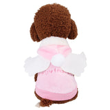 Angel Wings Pattern Autumn Winter Pet Puppy Dog Coats Solid Jacket Warm Fleece Dog Costumes Clothes for Small Dogs Cats