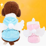 Angel Wings Pattern Autumn Winter Pet Puppy Dog Coats Solid Jacket Warm Fleece Dog Costumes Clothes for Small Dogs Cats