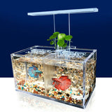 Aquarium LED Acrylic Betta Fish Tank Set Mini Desktop Light Water Pump Filters