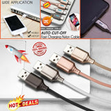 Auto Cut-off Fast Charging Nylon Cable ORIGINAL BEST QUALITY FAST SHIP