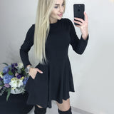 Autumn Long Sleeve Sexy a Line Party Dress Ladies Office Work Basic Shirt Dress 2019 Fashion Elegant Mini Dress Winter Vestidos