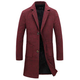 Autumn Winter New Fashion Brand Men's Clothes Trend Jacket Wool Coat Men Slim Fit Peacoat Wool & Blends Winter Long Men Coat 5XL