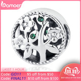 BAMOER Fashion 100% 925 Sterling Silver Tree of Life Bead Charms fit Bracelets Women Beads & Jewelry Making DIY SCC115