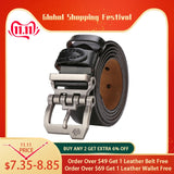BISON DENIM Men Belt For Men Cowskin Genuine Leather Personality Men belt Buckle Quality Male Brown Strap Vintage Jeans N71223