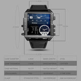 BOAMIGO brand men sports watches 3 time zone big man fashion military LED watch leather quartz wristwatches relogio masculino