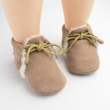Baby Girl First Walkers Baby Moccasins Soft Soled Non-slip Footwear With Fringe Toddler Infant Crib Shoes PU Suede Leather Shoes