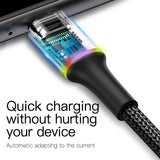 Baseus LED Lighting Micro USB Cable 3A Fast Charging Charger Microusb Cable For Samsung Xiaomi Android Mobile Phone Wire Cord 3m - app80
