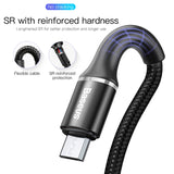 Baseus LED Lighting Micro USB Cable 3A Fast Charging Charger Microusb Cable For Samsung Xiaomi Android Mobile Phone Wire Cord 3m - app80