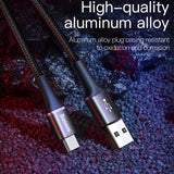 Baseus LED Lighting Micro USB Cable 3A Fast Charging Charger Microusb Cable For Samsung Xiaomi Android Mobile Phone Wire Cord 3m - app80