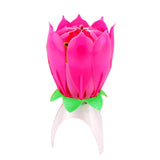 Birthday Cake Music Candles Lotus Flower Christmas Festival Decorative Music Wedding Party Decoration