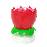 Birthday Cake Music Candles Lotus Flower Christmas Festival Decorative Music Wedding Party Decoration