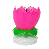 Birthday Cake Music Candles Lotus Flower Christmas Festival Decorative Music Wedding Party Decoration