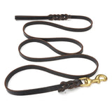 ssss  Braided Real Leather Dog Leash Walking Training Leads for German Shepherd 1.2cm width 150cm-300cm