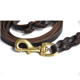 ssss  Braided Real Leather Dog Leash Walking Training Leads for German Shepherd 1.2cm width 150cm-300cm