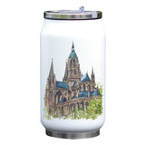 Building Themed Watercolor Painting Bottle Coke Shaped Vacuum Insulated Thermal Flask Cool Print Water Bottle Stainless Steel