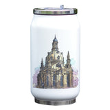 Building Themed Watercolor Painting Bottle Coke Shaped Vacuum Insulated Thermal Flask Cool Print Water Bottle Stainless Steel