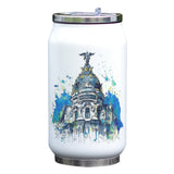 Building Themed Watercolor Painting Bottle Coke Shaped Vacuum Insulated Thermal Flask Cool Print Water Bottle Stainless Steel
