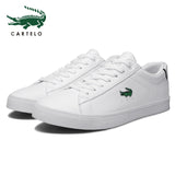 CARTELO men's shoes new casual shoes men's leather flat shoes with low-cut sneakers small white shoes breathable