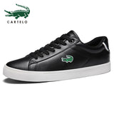 CARTELO men's shoes new casual shoes men's leather flat shoes with low-cut sneakers small white shoes breathable