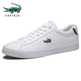 CARTELO men's shoes new casual shoes men's leather flat shoes with low-cut sneakers small white shoes breathable