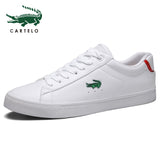 CARTELO men's shoes new casual shoes men's leather flat shoes with low-cut sneakers small white shoes breathable