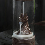 CNIM Hot Backflow Incense Burner With Acrylic Protective Cover Ceramic Dragon Incense Holder For Home Decor Censer