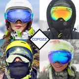 dasda  COPOZZ brand ski goggles double layers UV400 anti-fog big ski mask glasses skiing snow men women snowboard goggles GOG-201 Pro