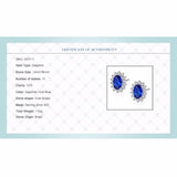 CZCITY New Natural Birthstone Royal Blue Oval Topaz Stud Earrings With Solid 925 Sterling Silver Fine Jewelry For Women Brincos
