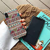 Capa de telefone para iphone x xs max xr 6s 7 8 plus capa estilo nacional étnico seguro cabido coque malha tecido caso