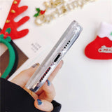 Cartoon Santa Claus Elk Phone Case For iPhone 11Pro Max XS Max Christmas Quicksand Giltter Cover For iPhone 11 XR 8 7 6 6S Plus