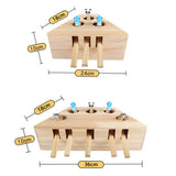 Cat Toys Pet Indoor Solid Wooden Cat Hunting Toy Interactive 3/5-holed Mouse Seat Scratch Interactive Cats Play Toy Best Gift