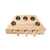 Cat Toys Pet Indoor Solid Wooden Cat Hunting Toy Interactive 3/5-holed Mouse Seat Scratch Interactive Cats Play Toy Best Gift